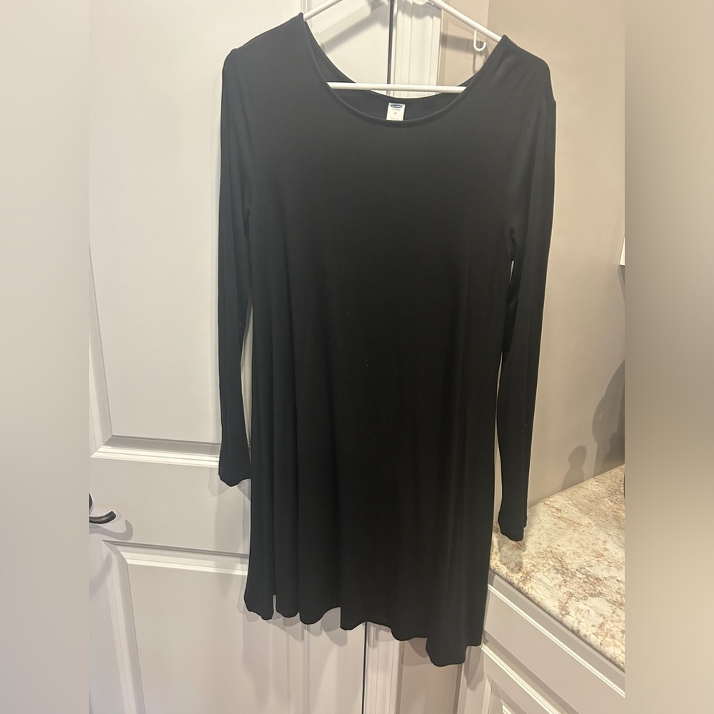 Old Navy Tee Shirt Dress Long Sleeve Black Medium